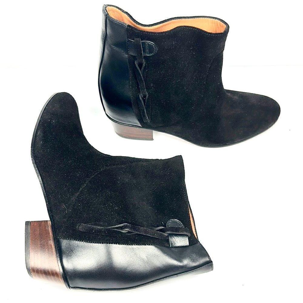 NWOB NEW Golden Goose MILK Black Suede Leather Ankle Cowboy Booties EUR 38 US 8